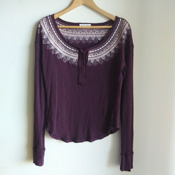 Free People We The Free Plum Thermal Top - Picture 1 of 6